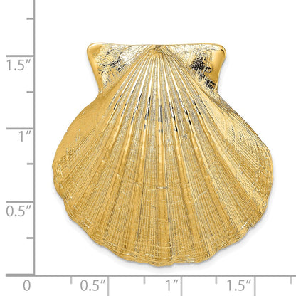 14k Yellow Gold Fits Up To 8mm and 10mm Large Scallop Shell Slide