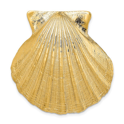 14k Yellow Gold Fits Up To 8mm and 10mm Large Scallop Shell Slide