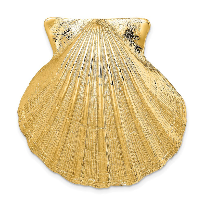 14k Yellow Gold Fits Up To 8mm and 10mm Large Scallop Shell Slide