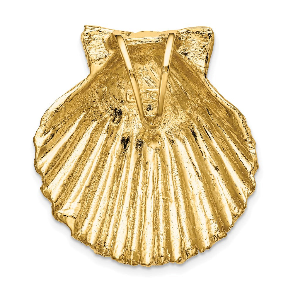 14k Yellow Gold Fits Up To 8mm and 10mm Medium Scallop Shell Slide