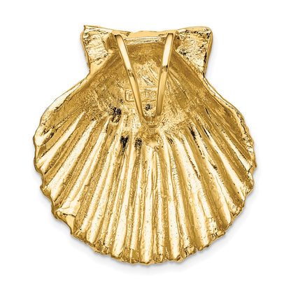 14k Yellow Gold Fits Up To 8mm and 10mm Medium Scallop Shell Slide