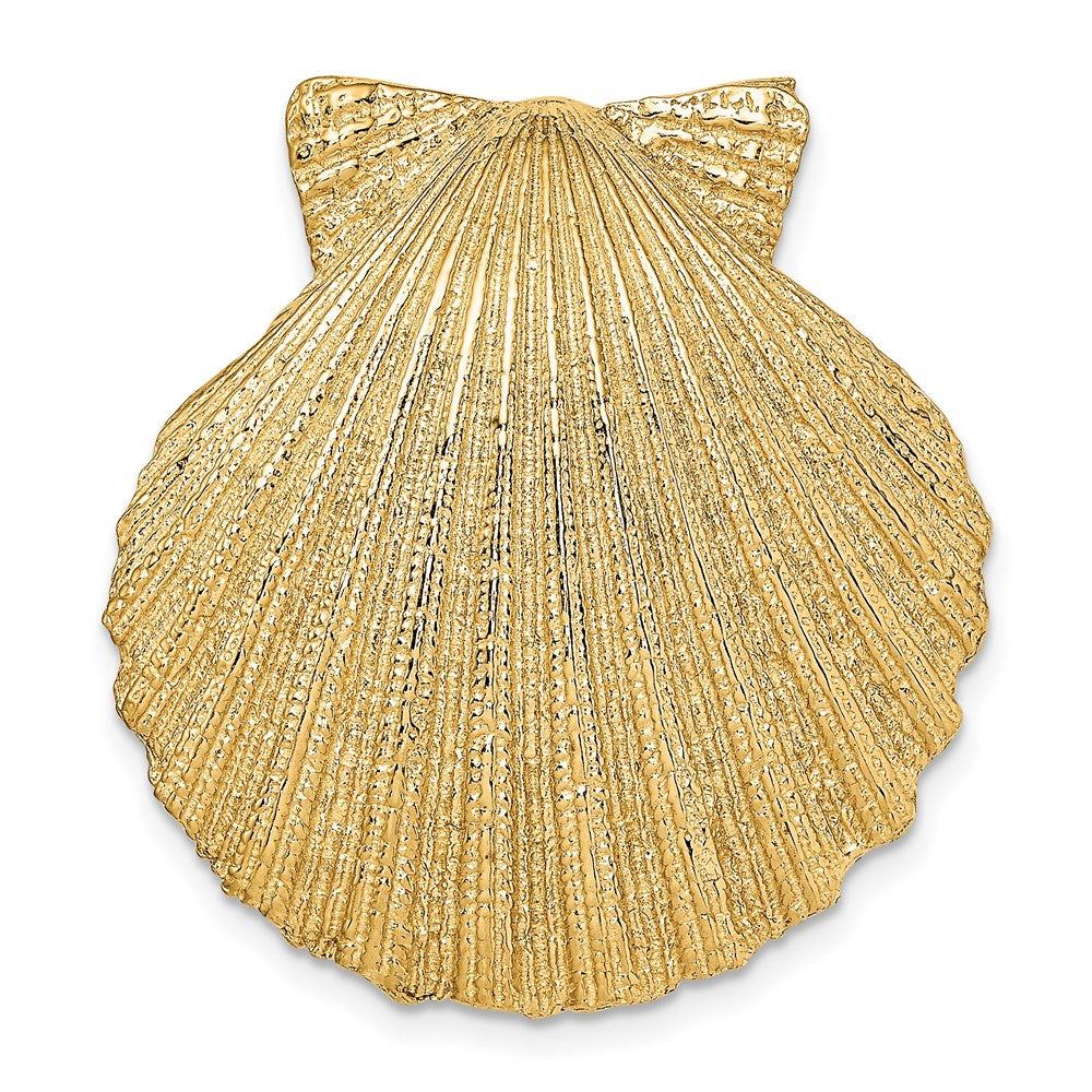 14k Yellow Gold Fits Up To 8mm and 10mm Medium Scallop Shell Slide
