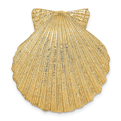 14k Yellow Gold Fits Up To 8mm and 10mm Medium Scallop Shell Slide