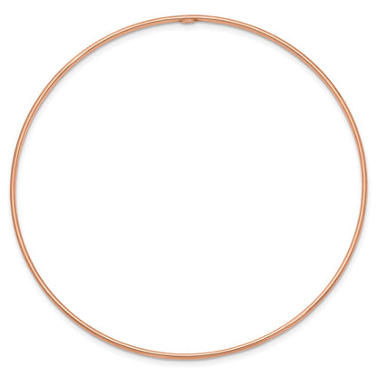 8 Inch 14K 1.5mm Rose Gold Polished Slip-On Bangle Bracelet