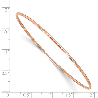 8 Inch 14K 1.5mm Rose Gold Polished Slip-On Bangle Bracelet