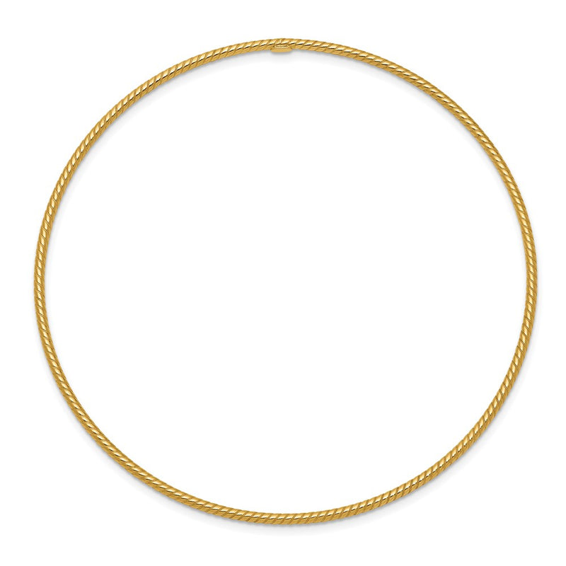 8 Inch 14K 1.5mm Textured Slip-On Bangle Bracelet