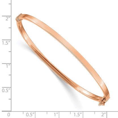 7 Inch 14K Rose Gold Polished Hinged Bangle Bracelet