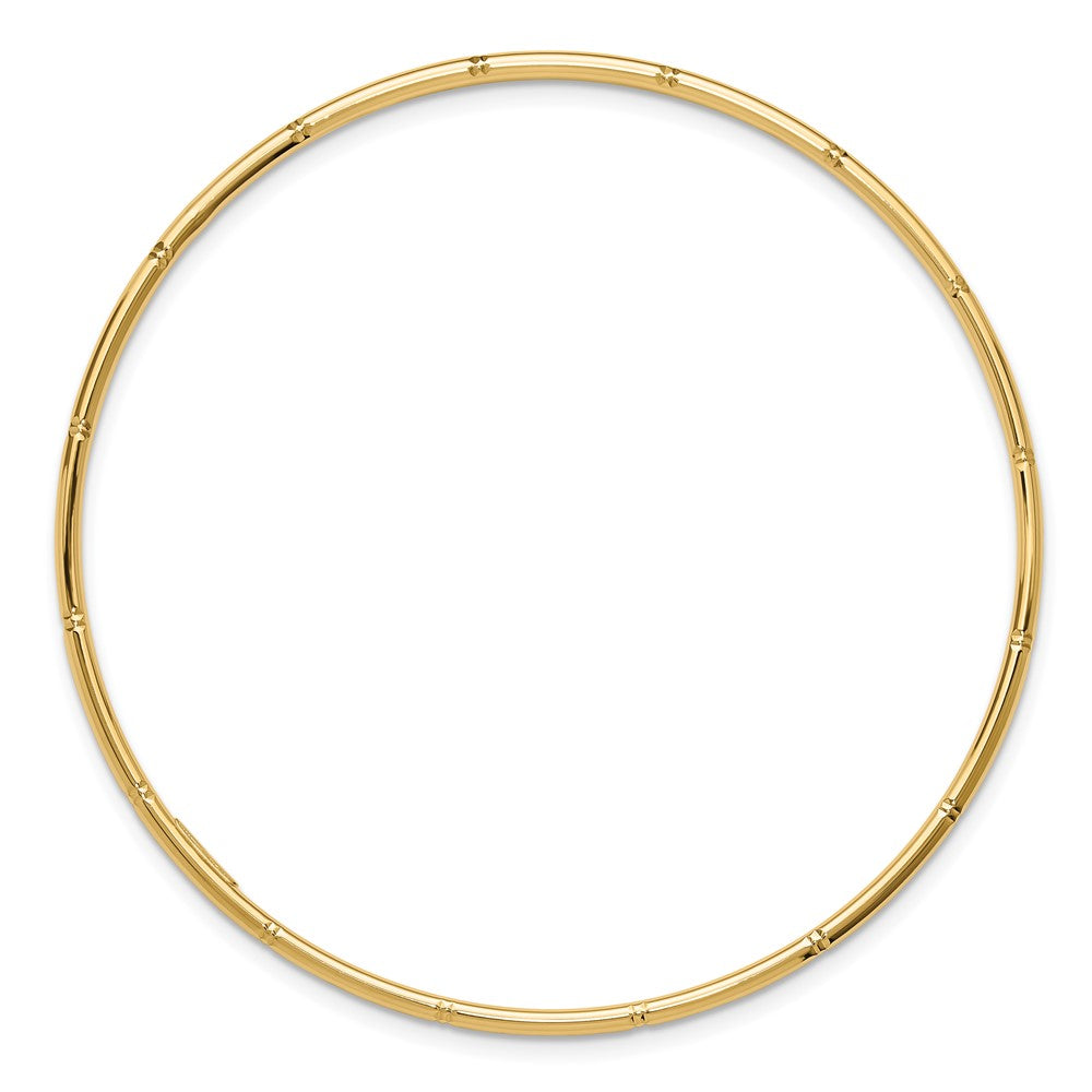 14K Yellow Gold 2.00mm D/c Polished Slip on Bangle