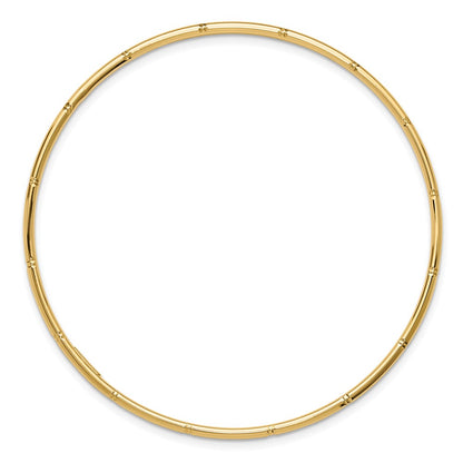 14K Yellow Gold 2.00mm D/c Polished Slip on Bangle