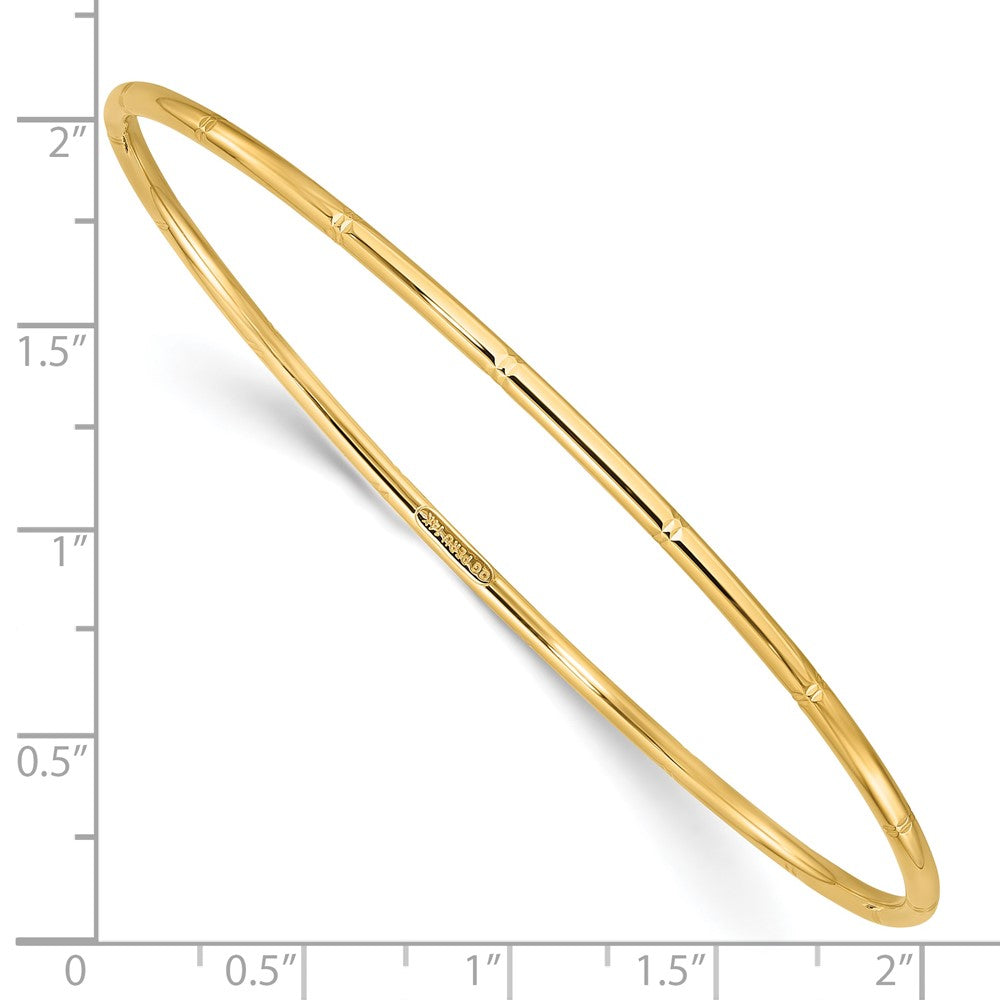 14K Yellow Gold 2.00mm D/c Polished Slip on Bangle