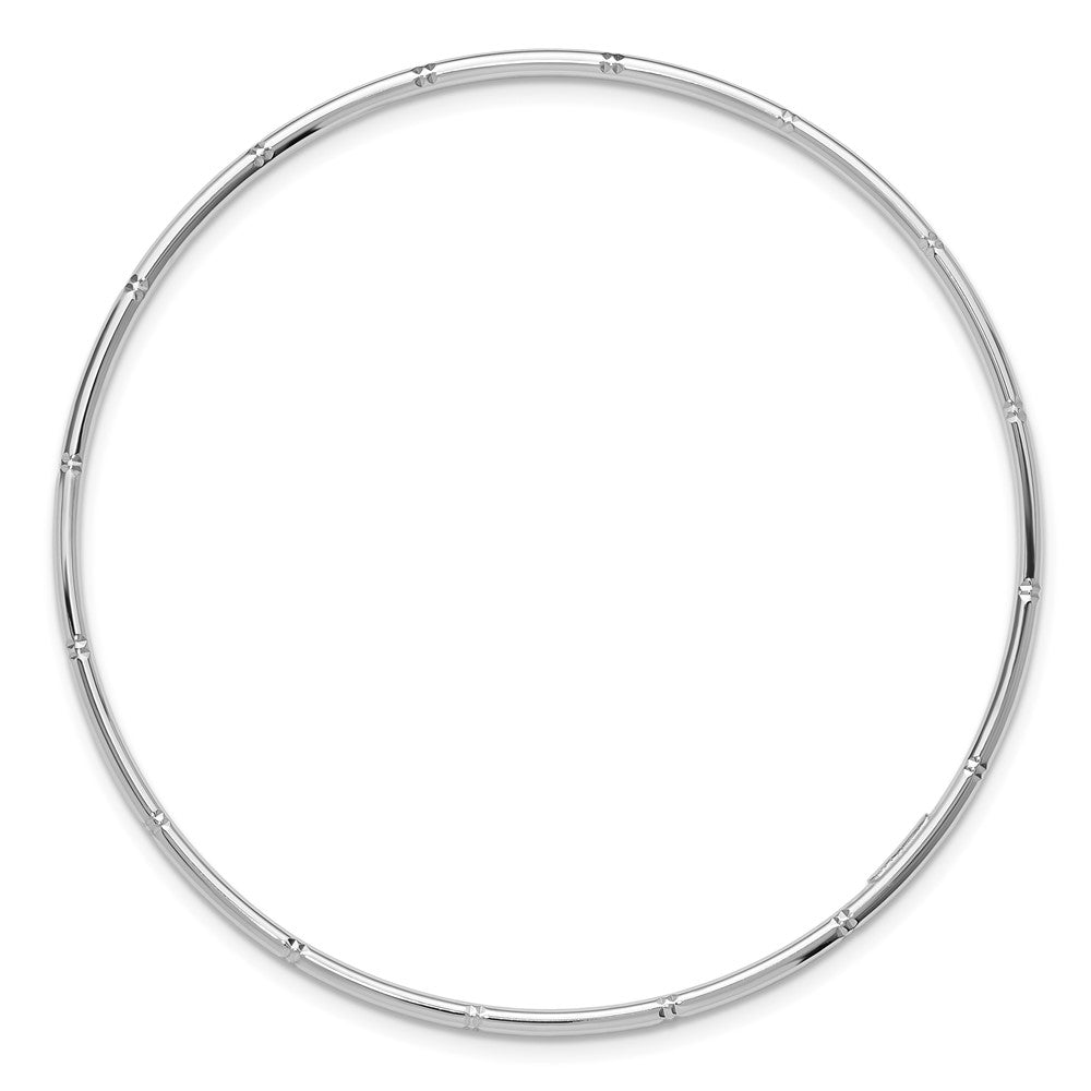 14K White Gold 2.00mm D/c Polished Slip on Bangle