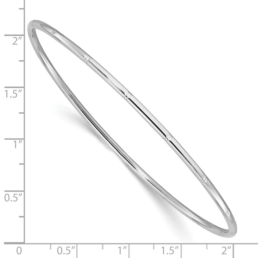 14K White Gold 2.00mm D/c Polished Slip on Bangle