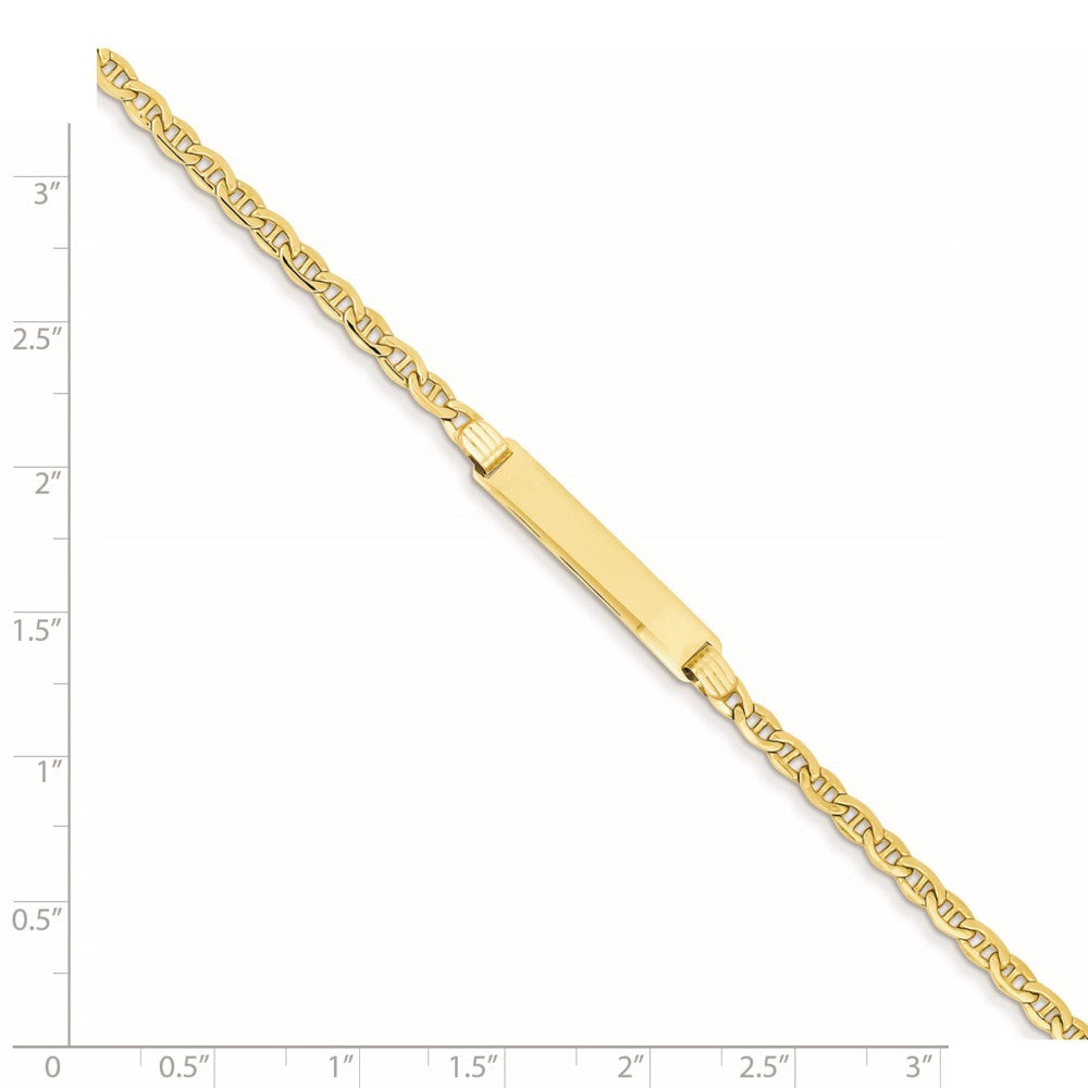 7 Inch 14K Semi-Solid Anchor Link Id Bracelet