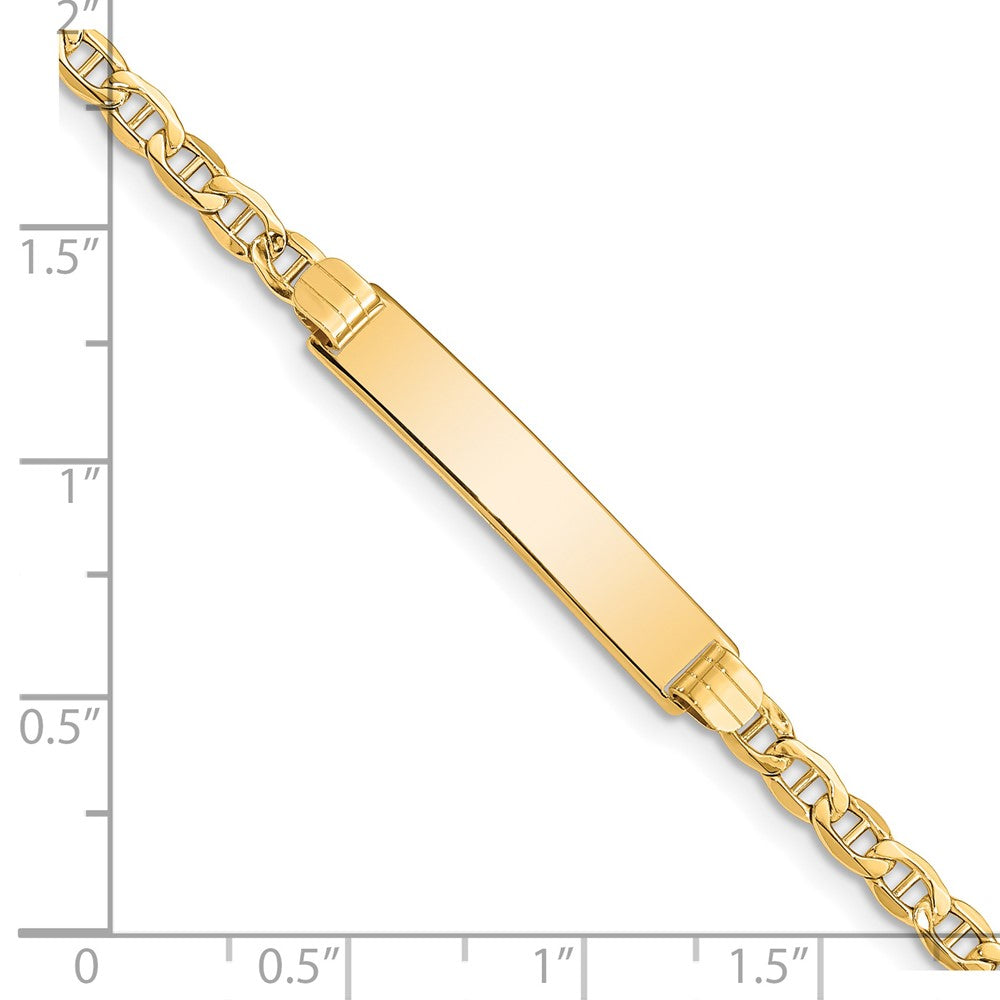 7 Inch 14K Semi-Solid Anchor Link Id Bracelet