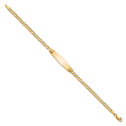 8 Inch 14K Semi-Solid Soft Diamond Shape Cuban Id Bracelet