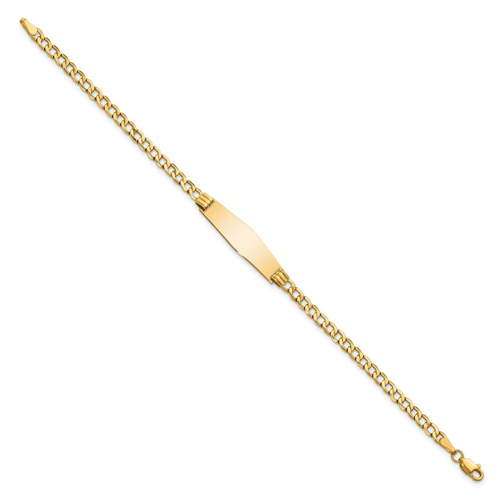 8 Inch 14K Semi-Solid Soft Diamond Shape Cuban Id Bracelet