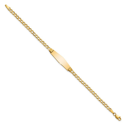 8 Inch 14K Semi-Solid Soft Diamond Shape Cuban Id Bracelet
