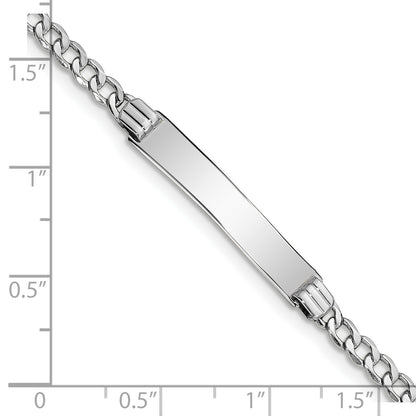 8 Inch 14K Wg Polished Semi-Solid Cuban Link Id Bracelet