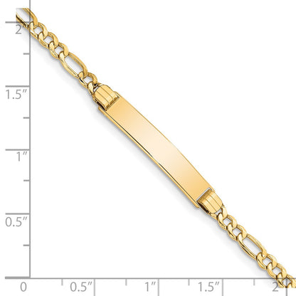 7 Inch 14K Semi-Solid Polished Figaro Link Id Bracelet
