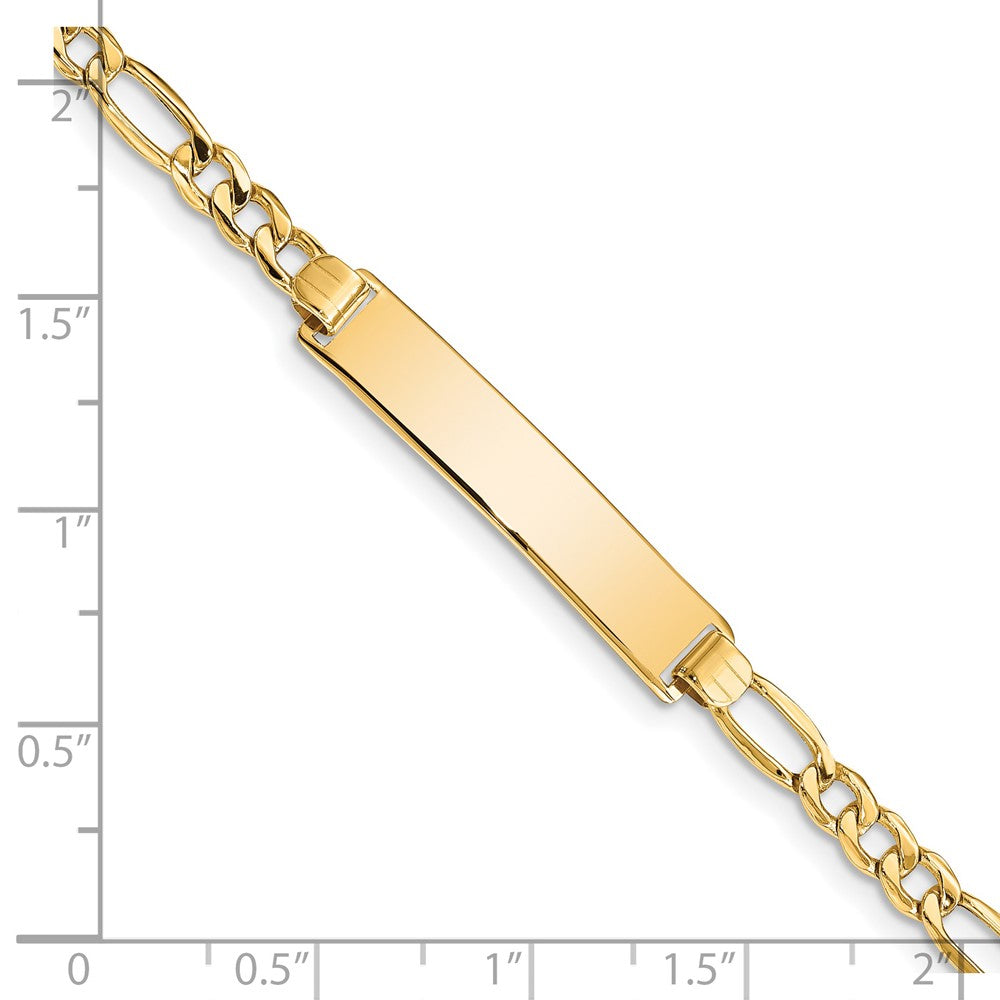8 Inch 14K Semi-Solid Figaro Id Bracelet