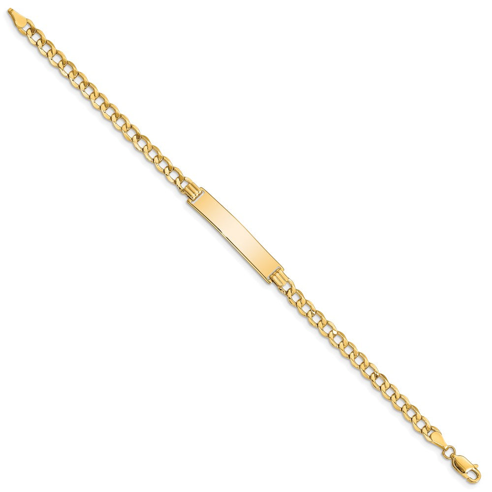 8 Inch 14K Semi-Solid Curb Link 6.75mm Id Bracelet