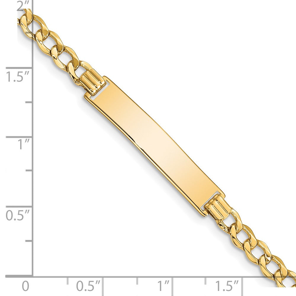 7 Inch 14K Semi-Solid Curb Link 6.75mm Id Bracelet