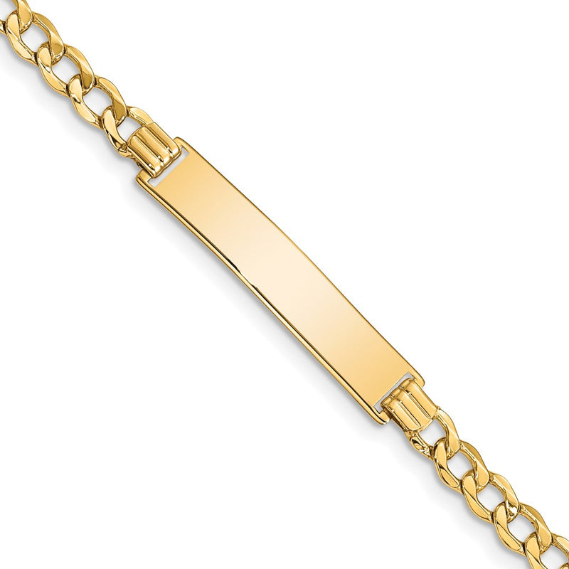 8 Inch 14K Semi-Solid Curb Link 6.75mm Id Bracelet