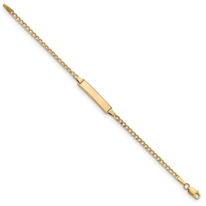 5.5 Inch 14K Semi-Solid Polished Cuban Id Bracelet
