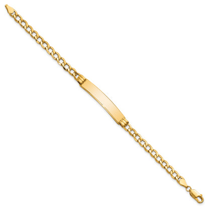 8 Inch 14K Polished Semi-Solid Cuban Id Bracelet