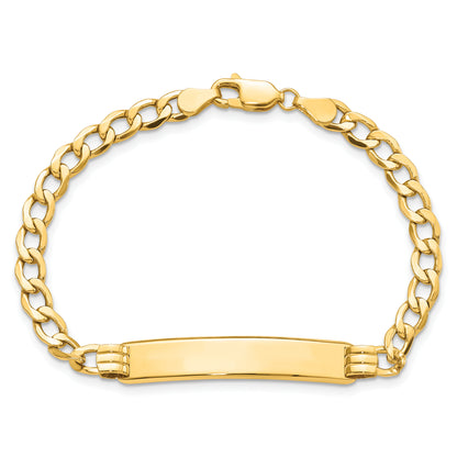 8 Inch 14K Polished Semi-Solid Cuban Id Bracelet