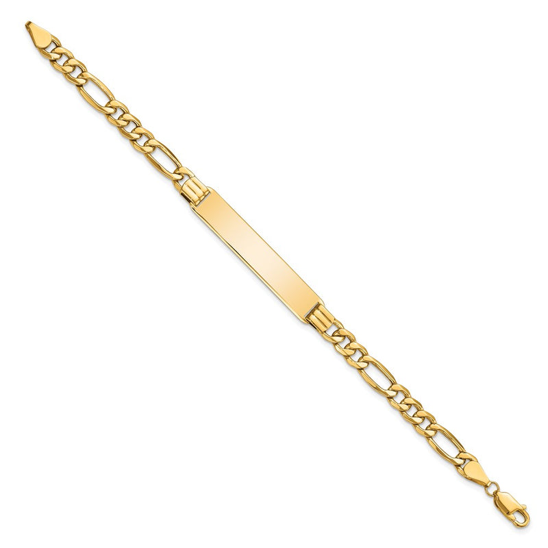 8 Inch 14K Semi-Solid Figaro Link Id Bracelet
