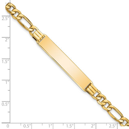 8 Inch 14K Semi-Solid Figaro Link Id Bracelet