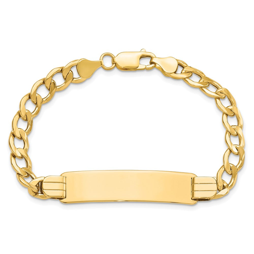 7 Inch 14K Semi-Solid Curb Link Id Bracelet