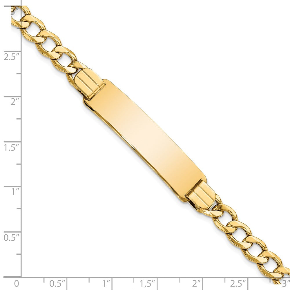 7 Inch 14K Semi-Solid Curb Link Id Bracelet