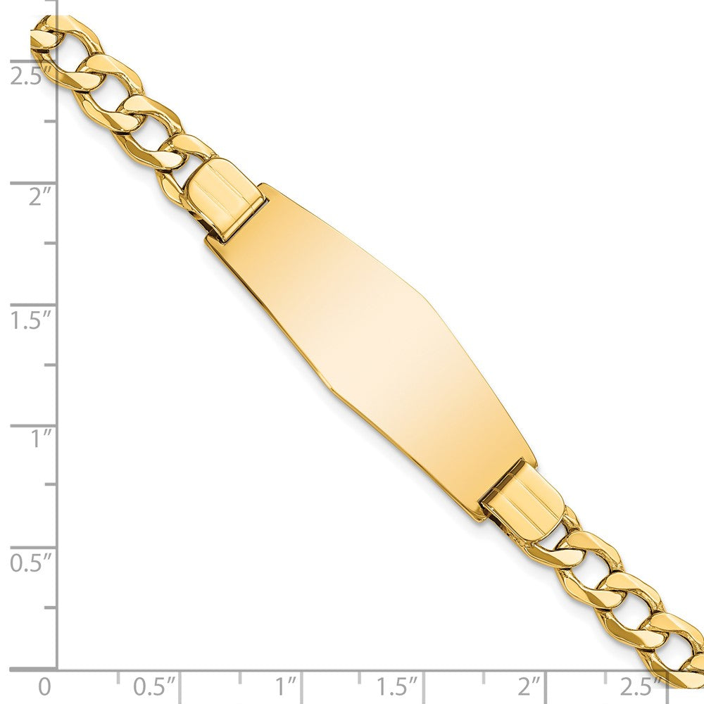 8 Inch 14K Semi-Solid Soft Diamond Shape Curb Link Id Bracelet