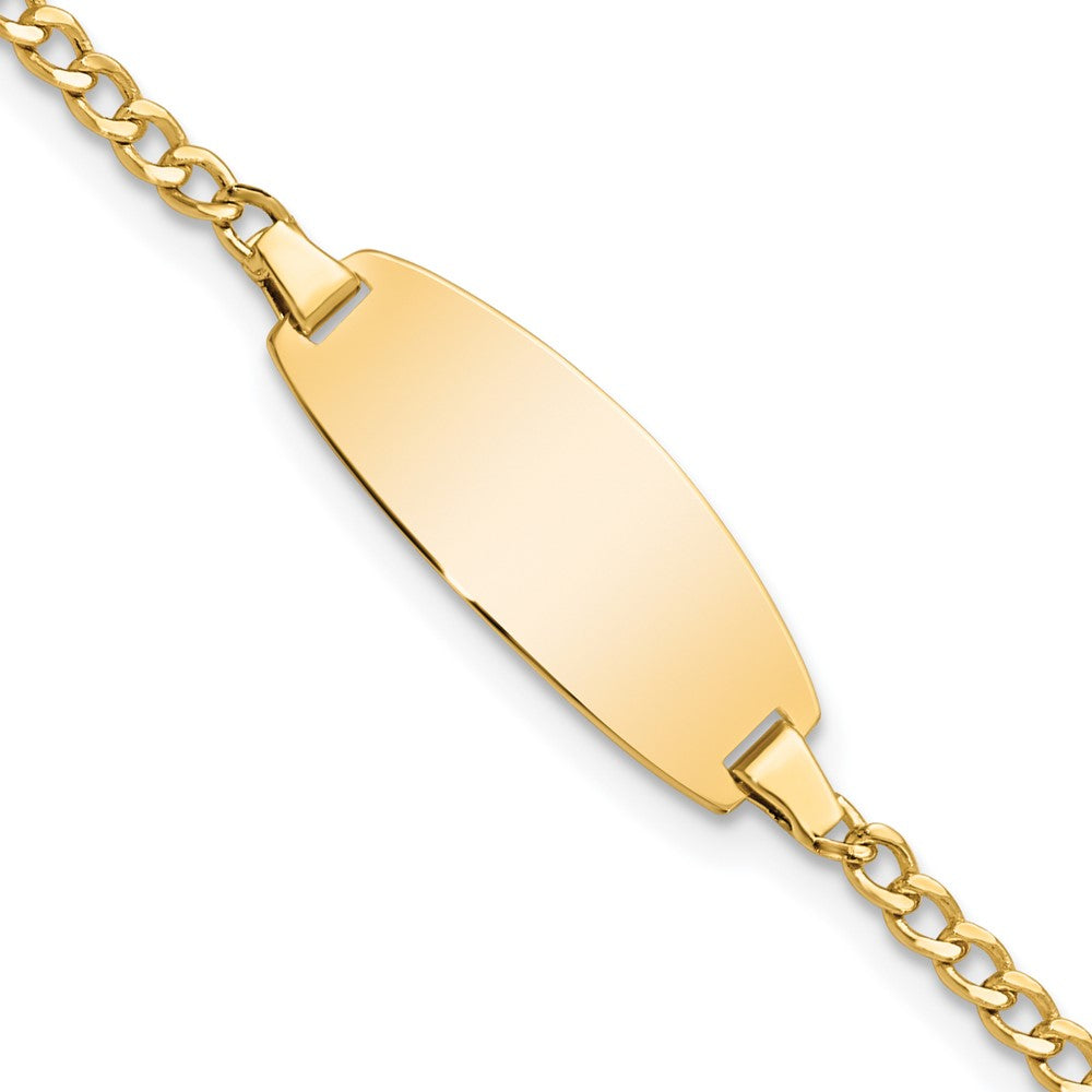 5.5 Inch 14K Semi-Solid Oval Curb Id Bracelet