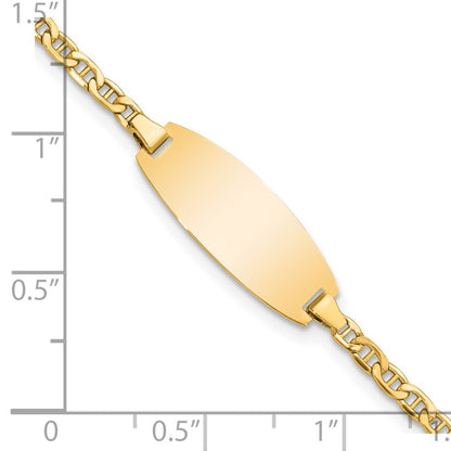 5.5 Inch 14K Semi-Solid Oval Anchor Id Bracelet