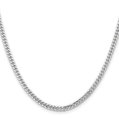 14K White Gold Wg 3.5mm Solid Miami Cuban Chain Necklace