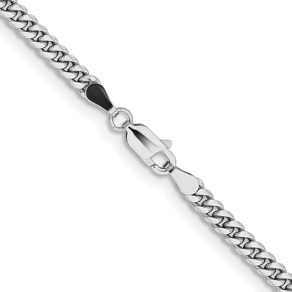14K White Gold Wg 3.5mm Solid Miami Cuban Chain Necklace