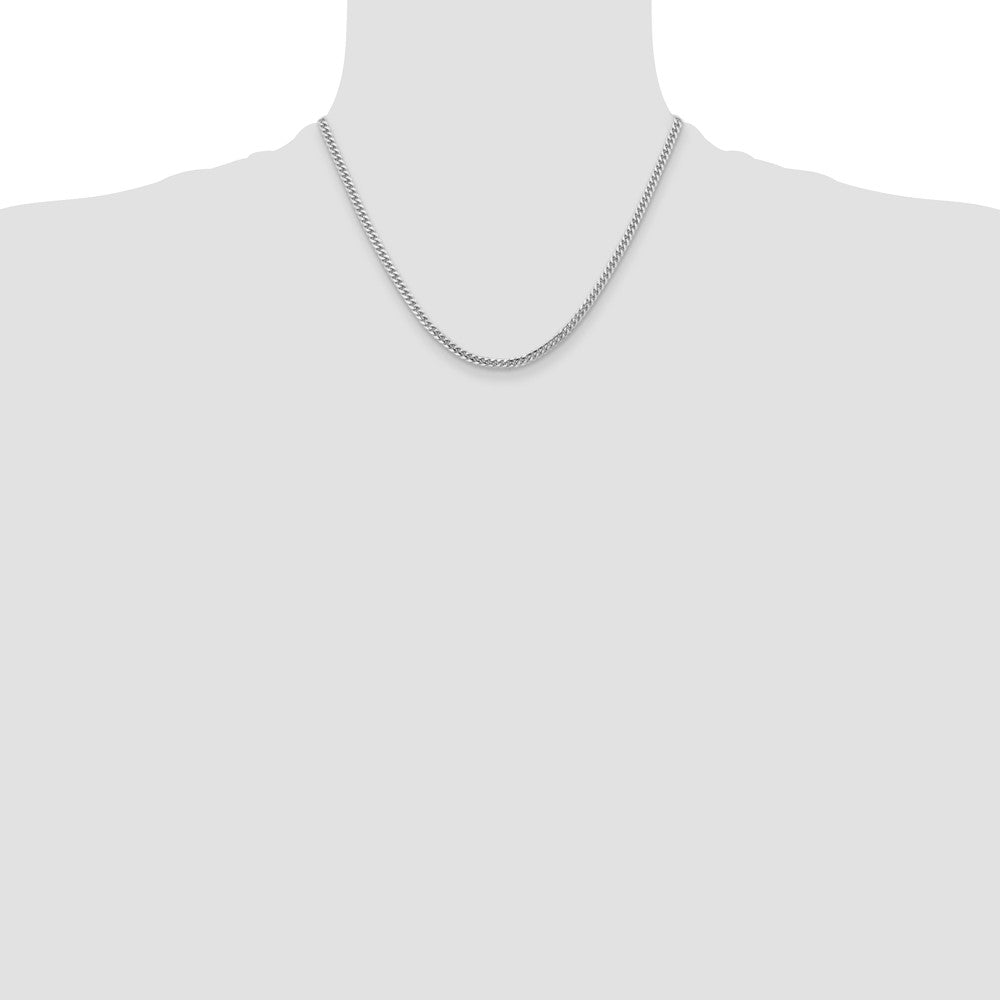 14K White Gold Wg 3.5mm Solid Miami Cuban Chain Necklace