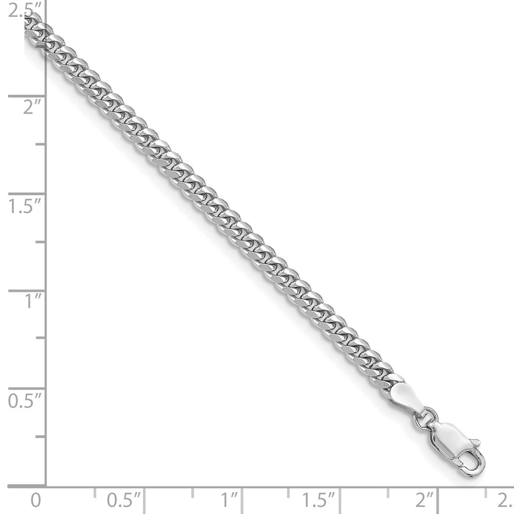 14K White Gold Wg 3.5mm Solid Miami Cuban Chain Bracelet