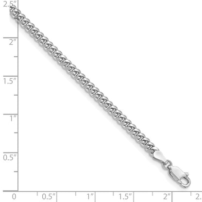 14K White Gold Wg 3.5mm Solid Miami Cuban Chain Bracelet