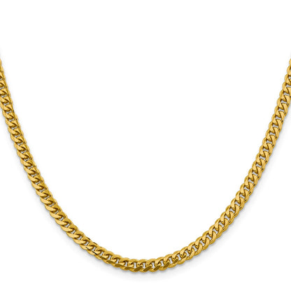 14K 22 inch 4.25mm Solid Miami Cuban Link with Lobster Clasp Chain Necklace