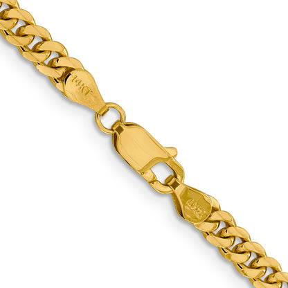 14K 24 inch 4.25mm Solid Miami Cuban Link with Lobster Clasp Chain Necklace