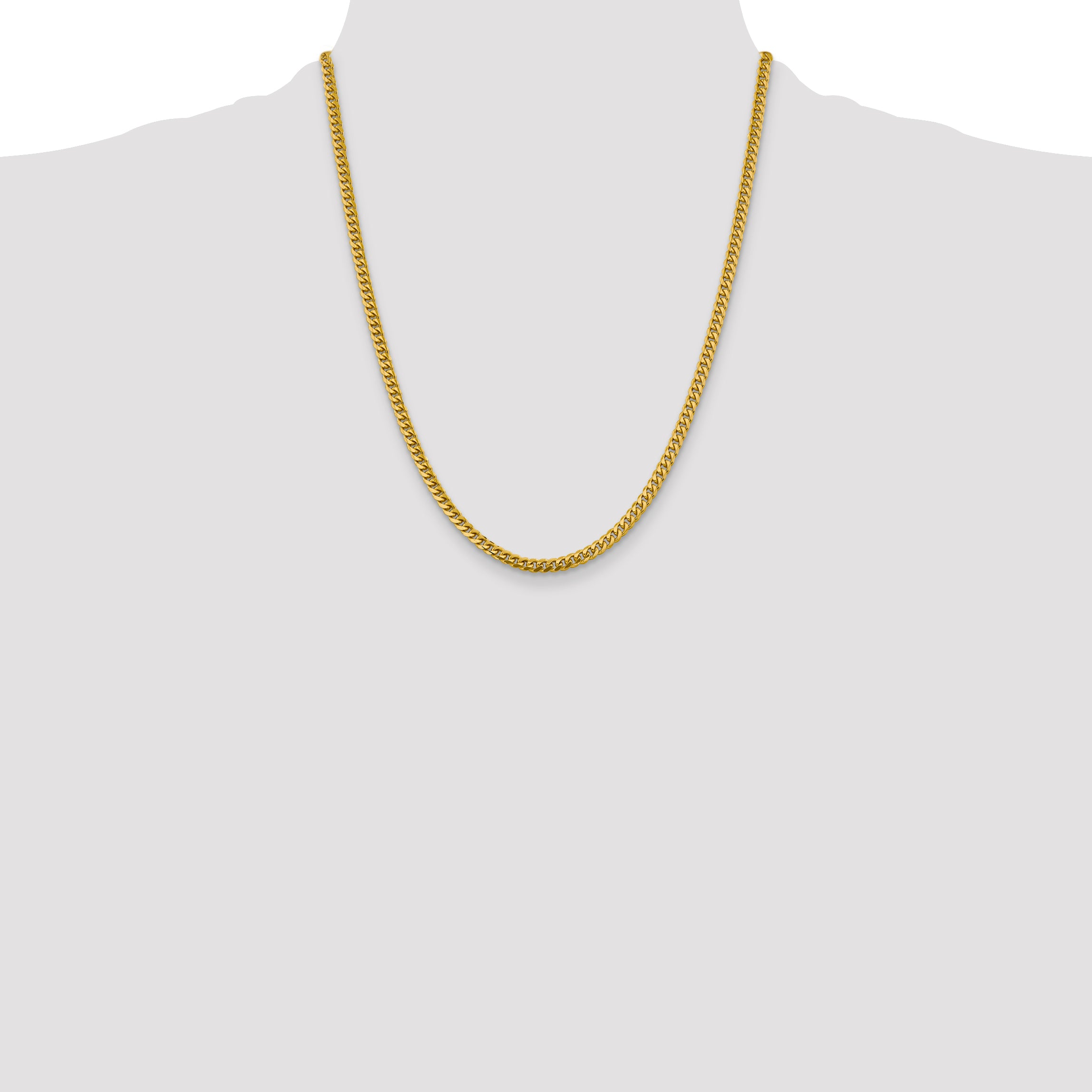 14K 22 inch 4.25mm Solid Miami Cuban Link with Lobster Clasp Chain Necklace