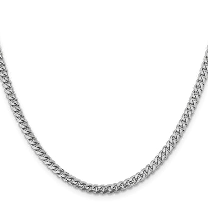 24 Inch 14K White Gold Wg 4.25mm Solid Miami Cuban Chain Necklace