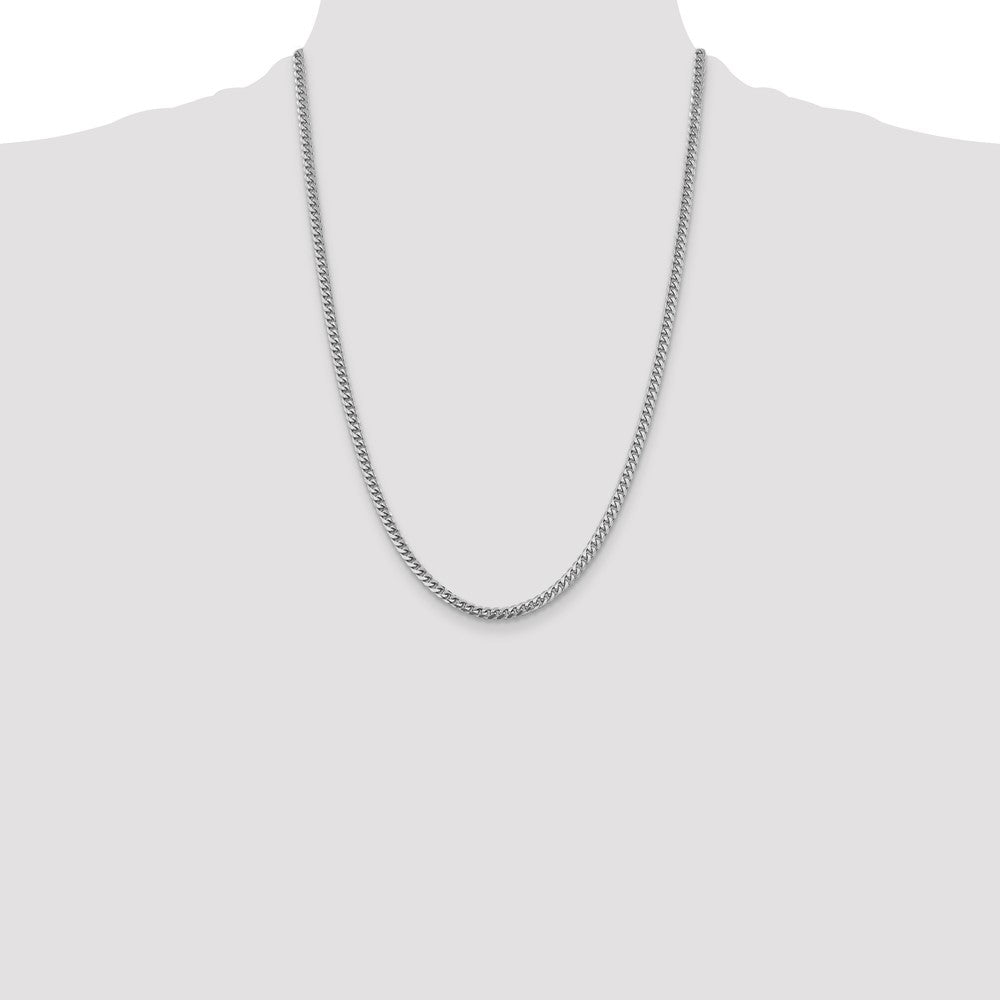 24 Inch 14K White Gold Wg 4.25mm Solid Miami Cuban Chain Necklace