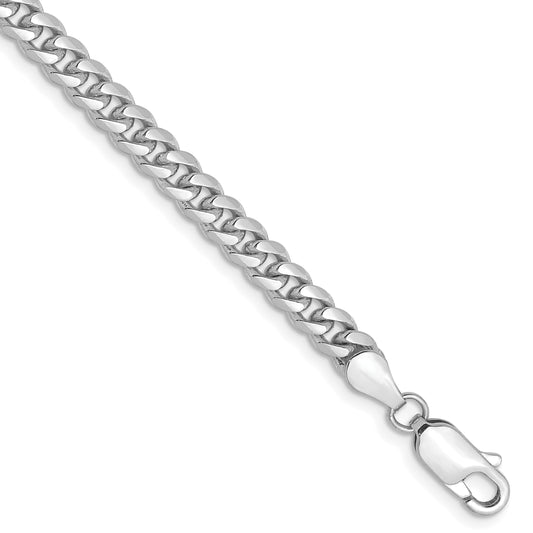 14K White Gold Wg 4.25mm Solid Miami Cuban Chain