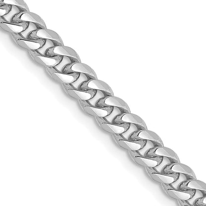 24 Inch 14K White Gold Wg 4.25mm Solid Miami Cuban Chain Necklace