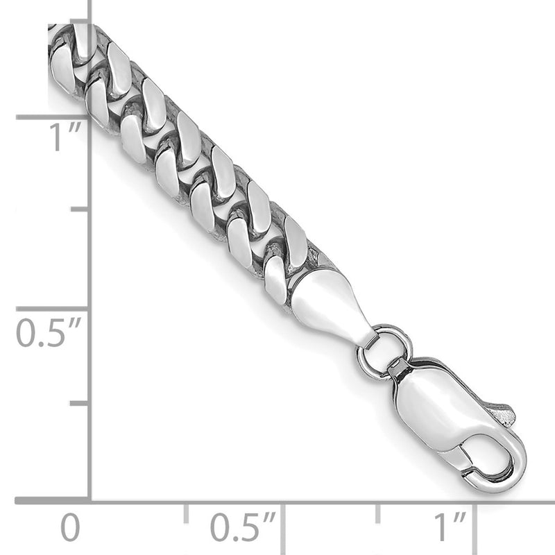 14K White Gold 4.3mm Solid Miami Cuban Link With Lobster Clasp Chain Bracelet